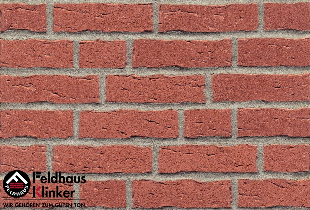 Фасадная плитка ручной формовки Feldhaus Klinker R694 Sintra carmesi NF14, 240*14*71 мм