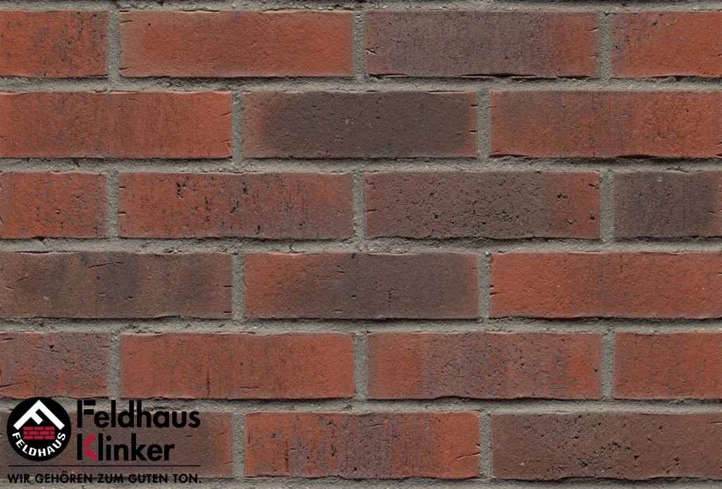 Фасадная плитка ручной формовки Feldhaus Klinker R743 vascu carmesi flores NF14, 240*14*71 мм
