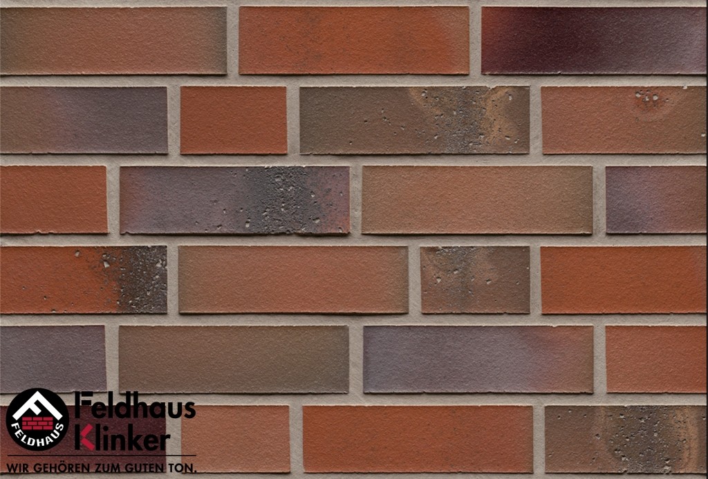 Фасадная плитка ручной формовки Feldhaus Klinker R580 salina carmesi colori NF14, 240*14*71 мм