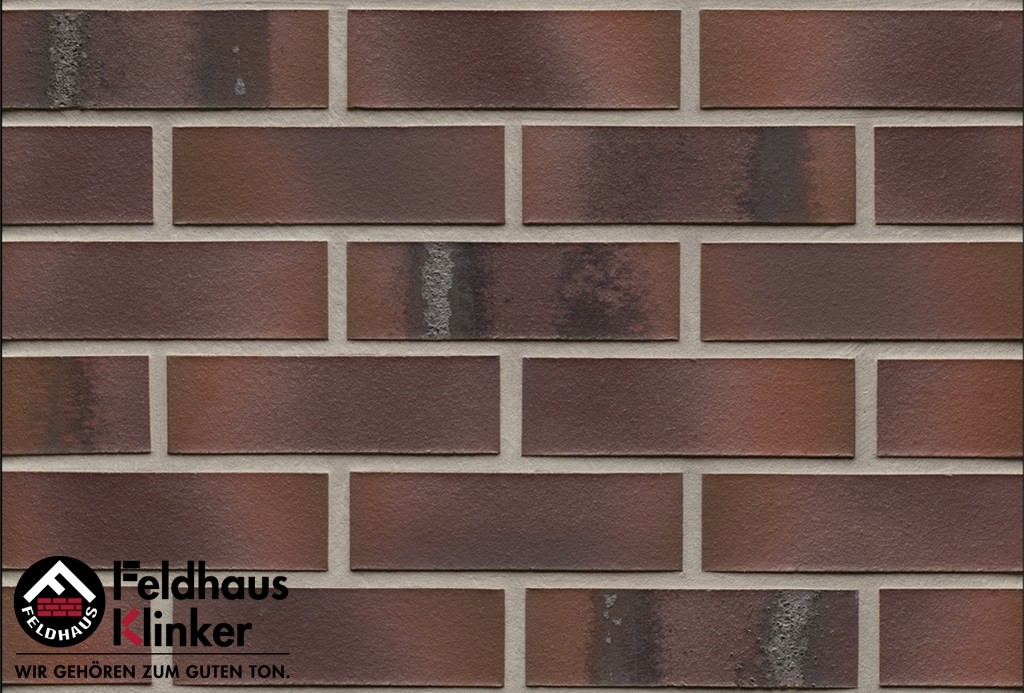 Фасадная плитка ручной формовки Feldhaus Klinker R561 carbona carmesi maritimo NF14, 240*14*71 мм