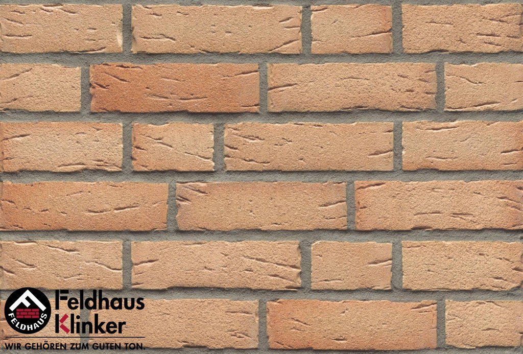 Фасадная плитка ручной формовки Feldhaus Klinker R696 Sintra crema duna NF14, 240*14*71 мм