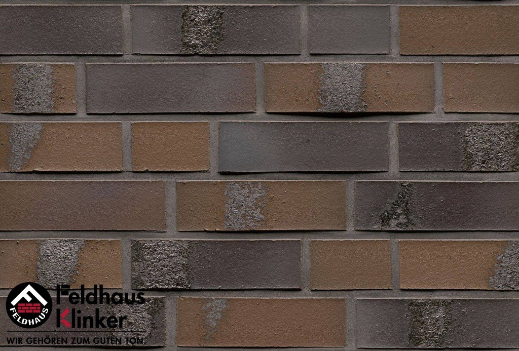 Фасадная плитка ручной формовки Feldhaus Klinker R564 carbona geo maritim NF14, 240*14*71 мм