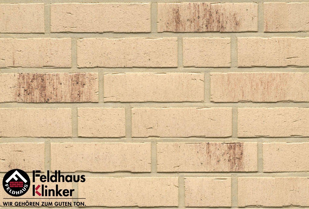 Фасадная плитка ручной формовки Feldhaus Klinker R742 vascu crema petino NF14, 240*14*71 мм