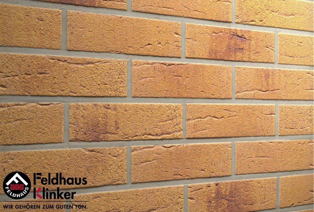 Фасадная плитка ручной формовки Feldhaus Klinker R287 Armari vivo rustico aubergine NF14, 240*14*71 мм